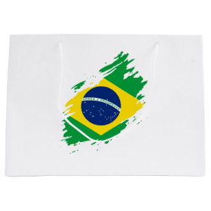 Brazil Ripped Flag National Pride Sports Fans Braz Large Gift Bag