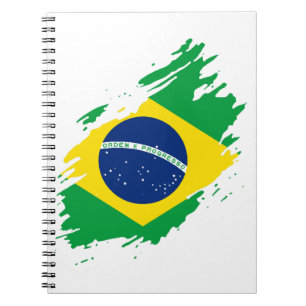 Brazil Ripped Flag National Pride Sports Fans Braz Notebook