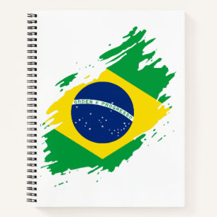 Brazil Ripped Flag National Pride Sports Fans Braz Notebook