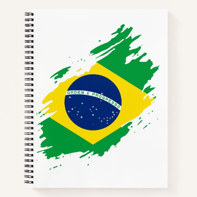 Brazil Ripped Flag National Pride Sports Fans Braz Notebook (Front)