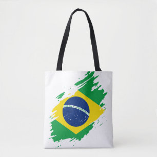 Brazil Ripped Flag National Pride Sports Fans Braz Tote Bag