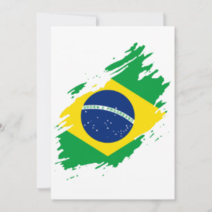 Brazil Ripped Flag National Pride Sports  Invitation