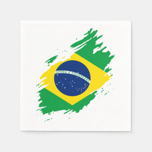 Brazil Ripped Flag National Pride Sports Napkin