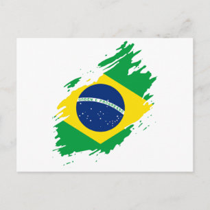 Brazil Ripped Flag National Pride Sports Postcard