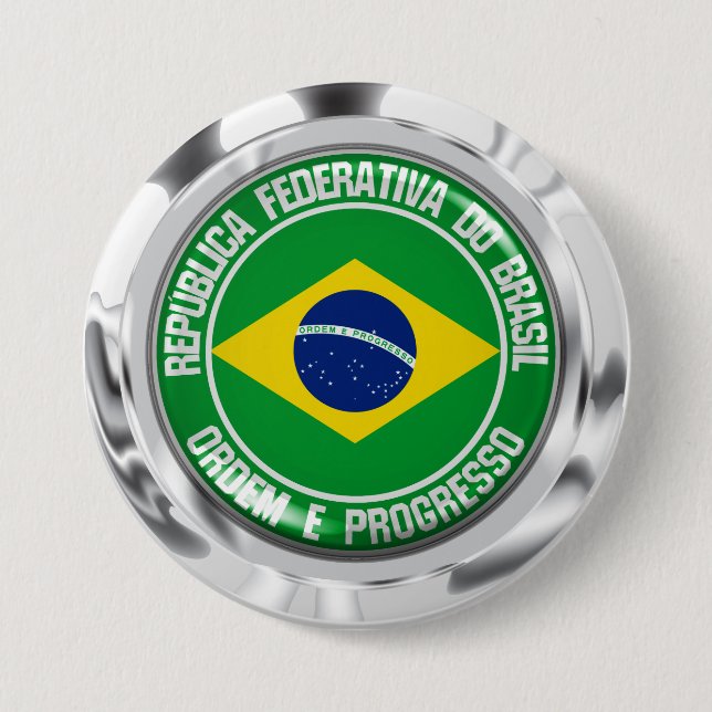 Brazil Round Emblem 7.5 Cm Round Badge (Front)