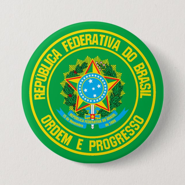 Brazil Round Emblem 7.5 Cm Round Badge (Front)