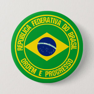 Brazil Round Emblem 7.5 Cm Round Badge