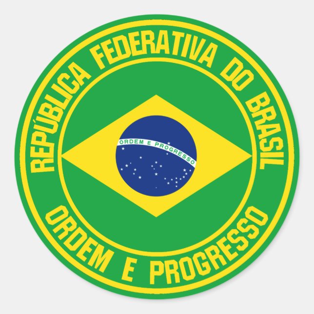 Brazil Round Emblem Classic Round Sticker (Front)
