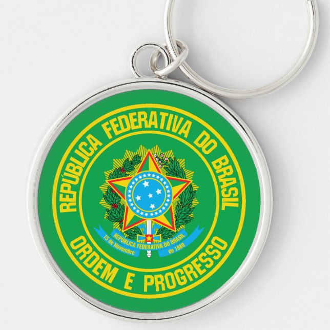 Brazil Round Emblem Key Ring (Front)