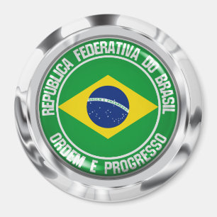 Brazil Round Emblem Magnet