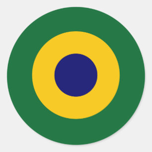 Brazil roundel country flag symbol army military a classic round sticker