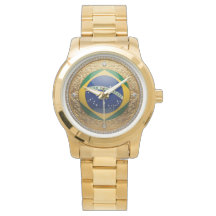 Brazil Royal Emblem Watch - Luxury Gold & Diamond