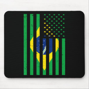 Brazil Shirt Brasil Soccer Usa America Flag Jersey Mouse Mat
