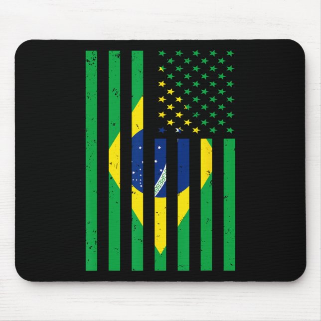 Brazil Shirt Brasil Soccer Usa America Flag Jersey Mouse Mat (Front)