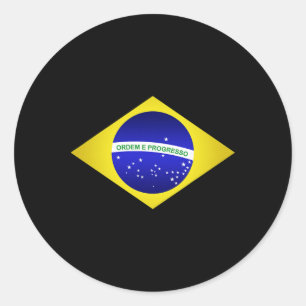 Brazil Shirt Brazilian Soccer Footll Brazilian Fla Classic Round Sticker