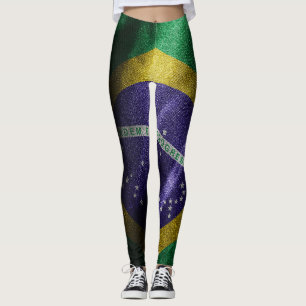 Brazil silk flag leggings