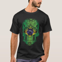 Brazil Skull And Roses Flag