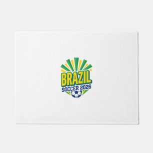 Brazil Soccer 2026 Soccer Bold Country Typography  Doormat