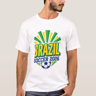 Brazil Soccer 2026 Soccer Bold Country Typography T-Shirt