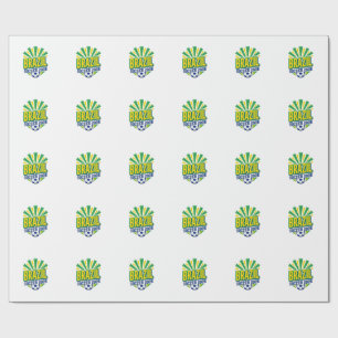 Brazil Soccer 2026 Soccer Bold Country Typography Wrapping Paper