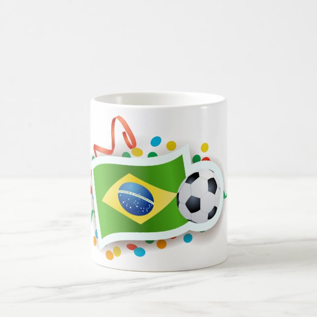 Brazil, soccer and flag coffee mug (Center)