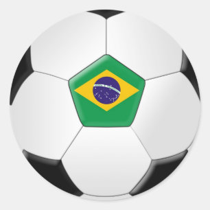 Brazil Soccer Ball Classic Round Sticker