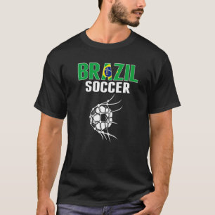Brazil Soccer Ball In Net Brazilian Football Supp T-Shirt