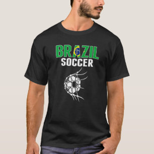 Brazil Soccer Ball In Net Brazilian Football Supp T-Shirt