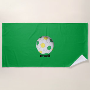 Brazil Soccer Beach Towel