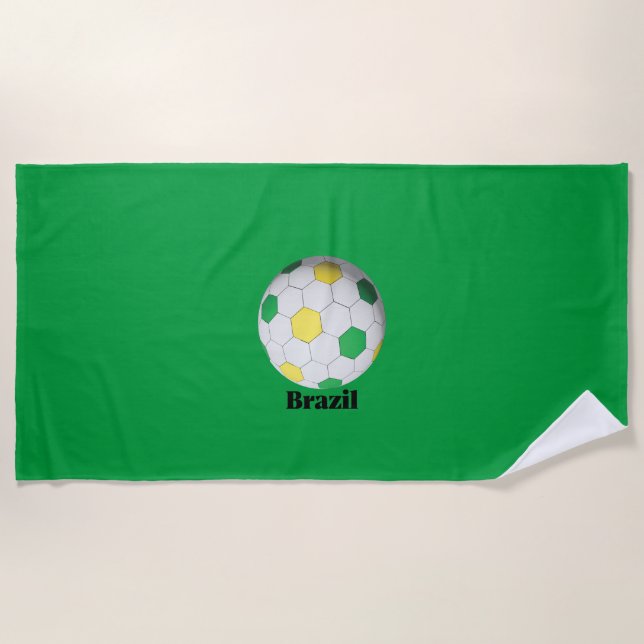 Brazil Soccer Beach Towel (Front)