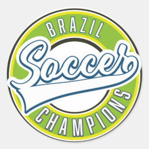 Brazil Soccer Champions Classic Round Sticker