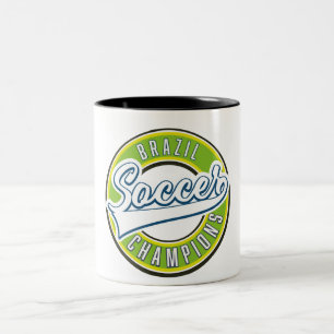Brazil Soccer Champions Two-Tone Coffee Mug
