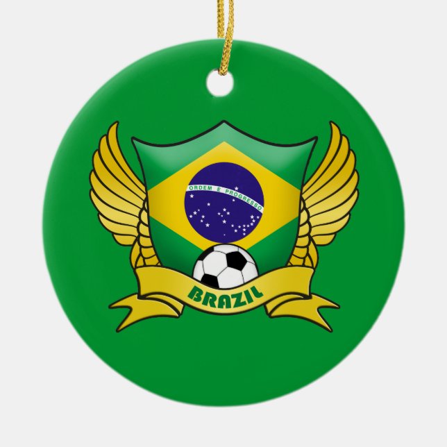 Brazil Soccer Circle Ornament (Front)