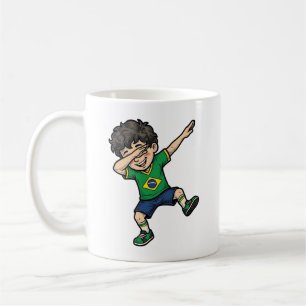 Brazil Soccer Dab Boy Vintage Vector Shirt_1 Coffee Mug