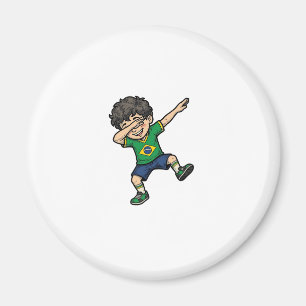 Brazil Soccer Dab Boy Vintage Vector Shirt_1 Magnet