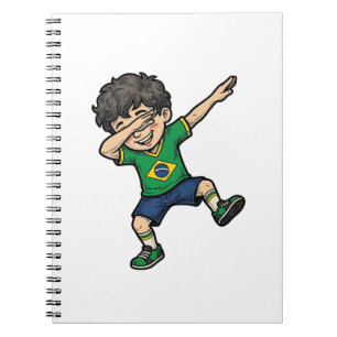 Brazil Soccer Dab Boy Vintage Vector Shirt_1 Notebook