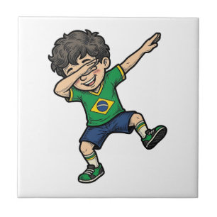 Brazil Soccer Dab Boy Vintage Vector Shirt_1 Tile