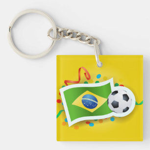 Brazil, soccer design key ring