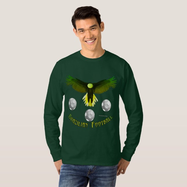 Brazil Soccer Eagle Men's Long Sleeve Shirt (Front Full)