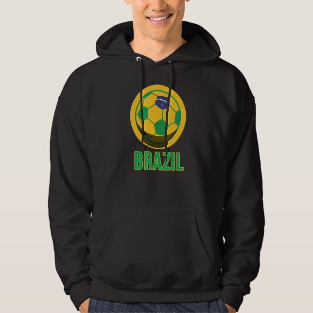 Brazil Soccer Football Brazilian Flag Hoodie (Front)