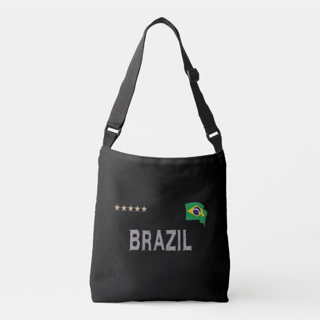 Brazil Soccer Football Fan Shirt Heart Crossbody Bag (Front)
