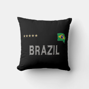 Brazil Soccer Football Fan Shirt Heart Cushion