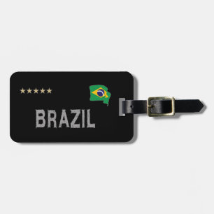 Brazil Soccer Football Fan Shirt Heart Luggage Tag