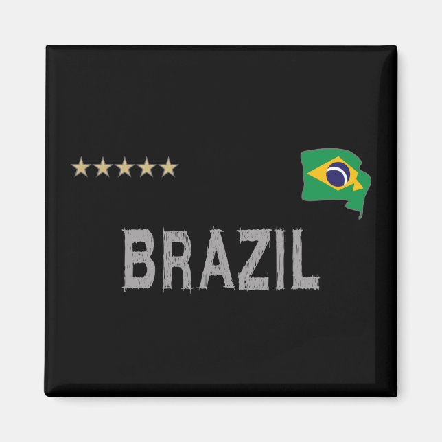 Brazil Soccer Football Fan Shirt Heart Magnet (Front)