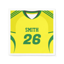 Brazil Soccer Jersey Custom Name Number Napkins