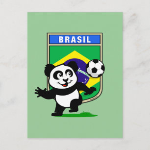 Brazil Soccer Panda Postcard