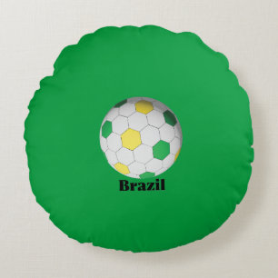 Brazil Soccer Round Cushion