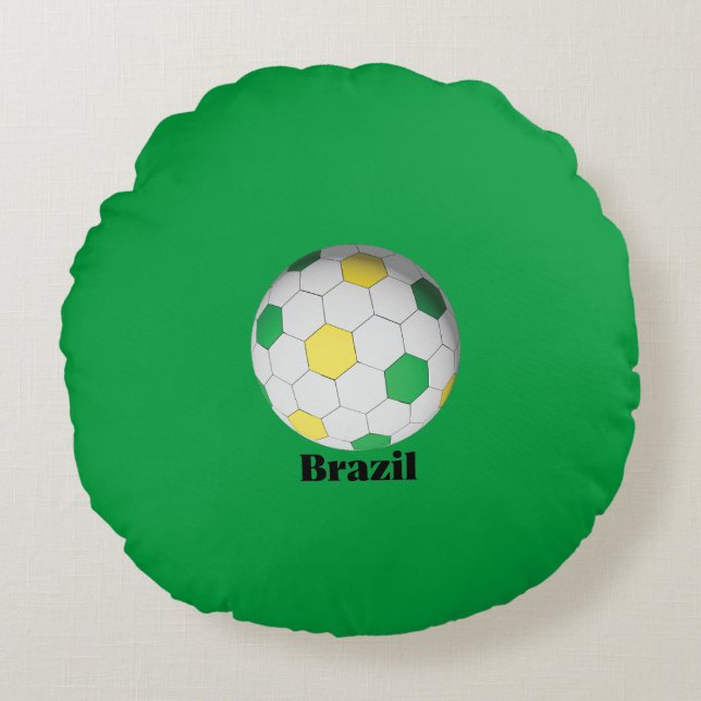 Brazil Soccer Round Cushion (Front)