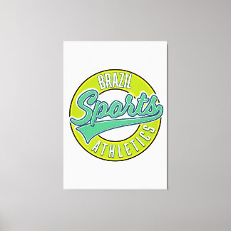 Brazil sports athletic logo in a vintage style. canvas print
