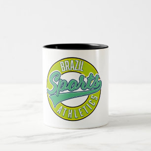 Brazil sports athletic logo in a vintage style. Two-Tone coffee mug